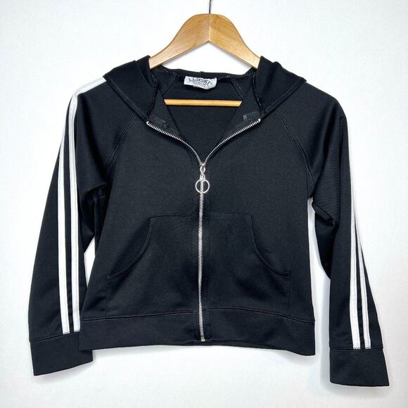 90s L.L. Sport Funwear Black & White Sporty Hoodie - Picture 1 of 7